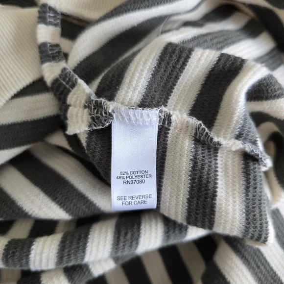 Cato Dark Olive Green & Cream Striped Knit Top Sweater - Picture 7 of 8